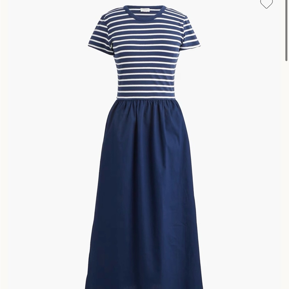 Navy Stripe Cotton Maxi Dress